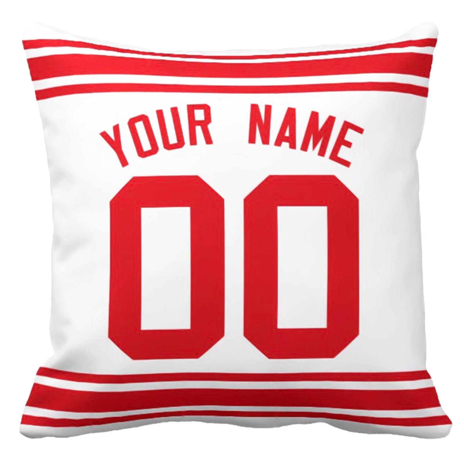 New York personalized football pillow alternate front view with name and number design