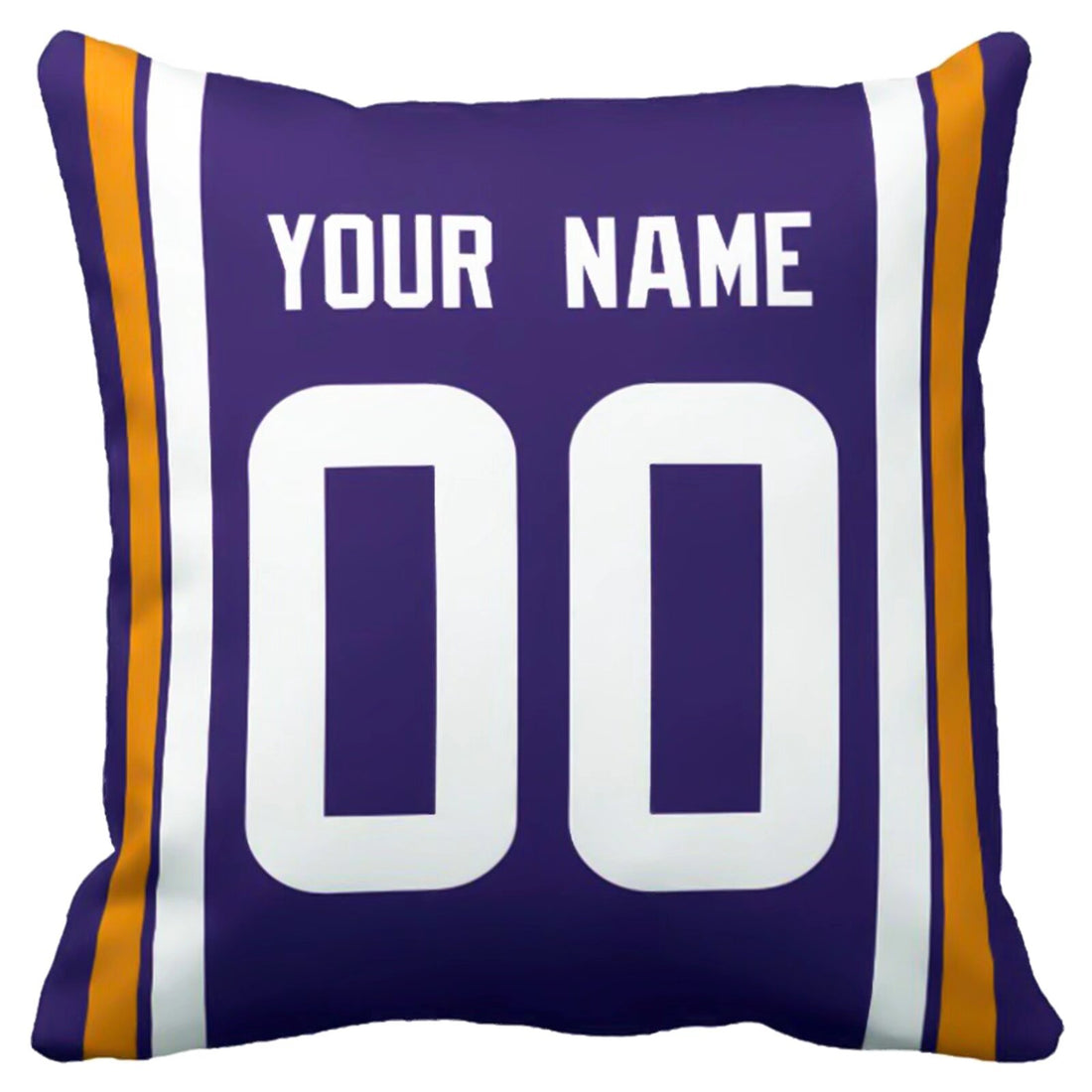 Minnesota personalized football throw pillow set with custom name and number in city-inspired colors