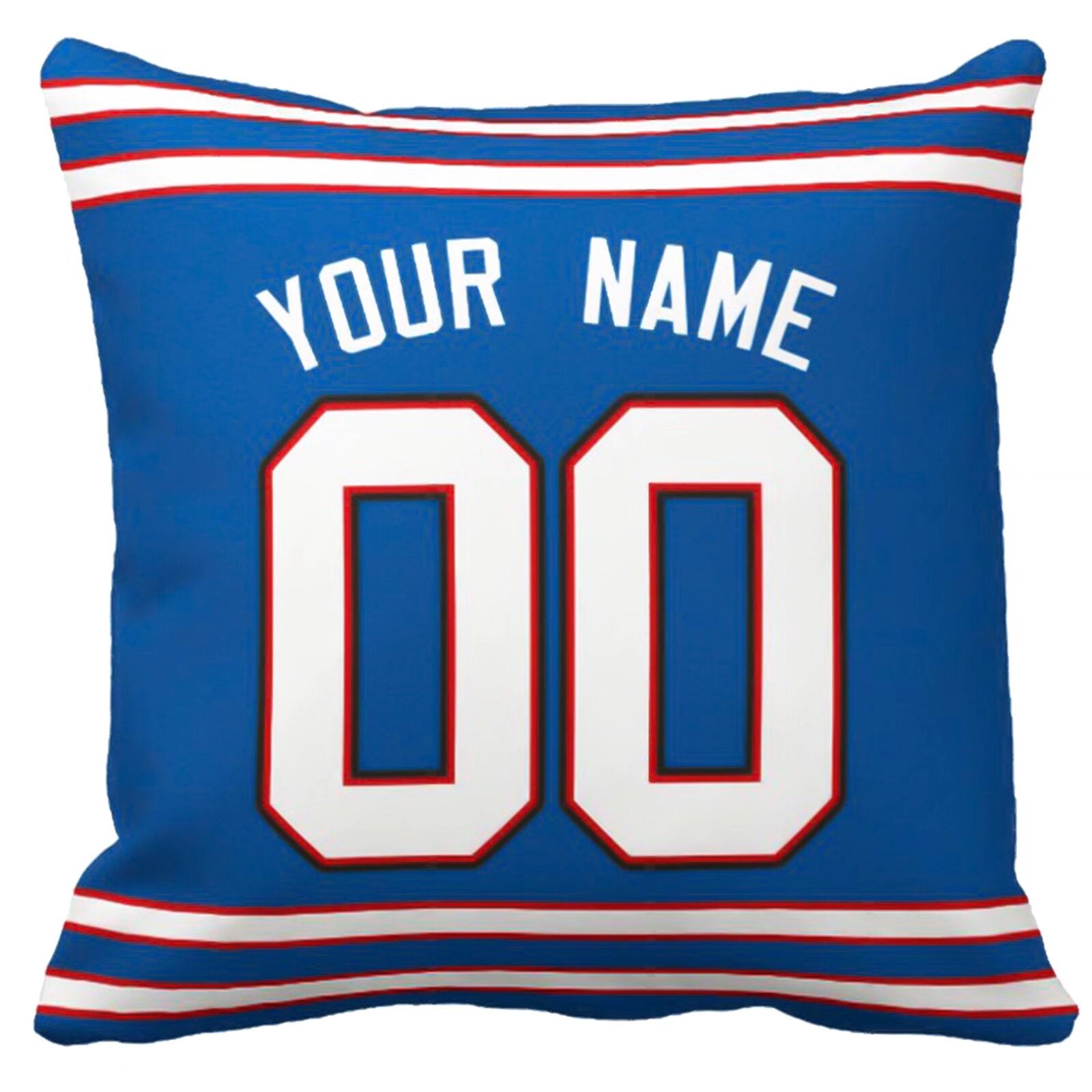 Buffalo personalized football pillow alternate back view with arched name and number