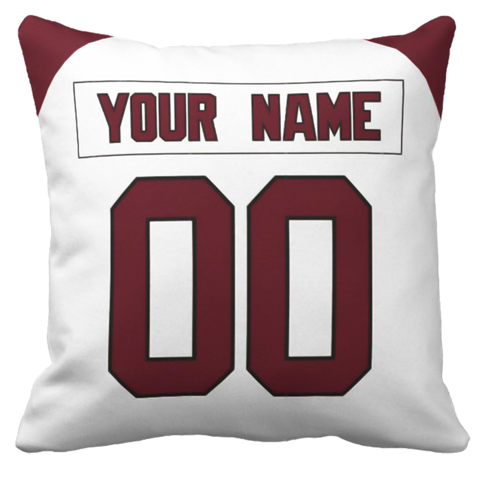 Arizona personalized football pillow alternate back view with arched name and number