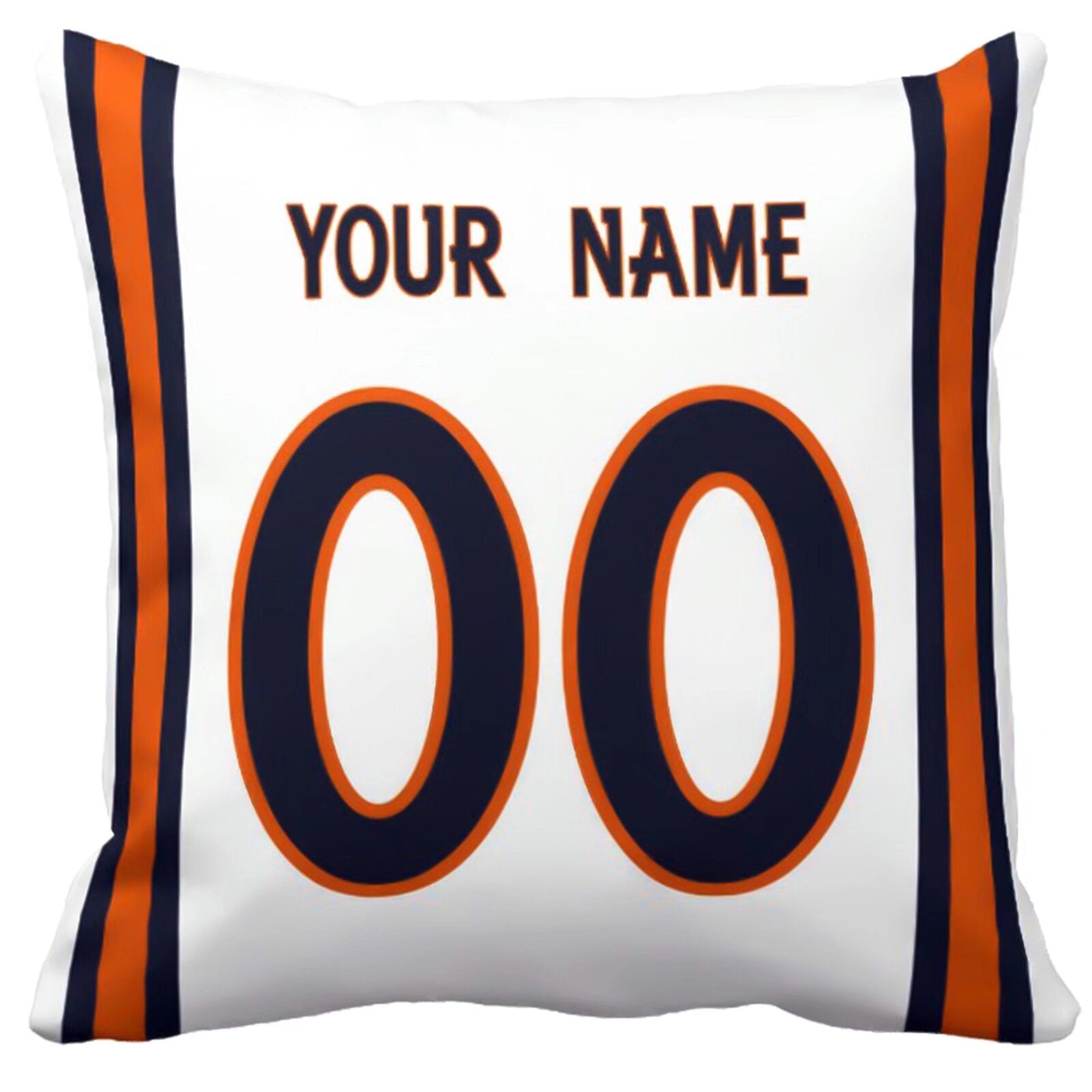Denver custom name and number football pillow additional color front view