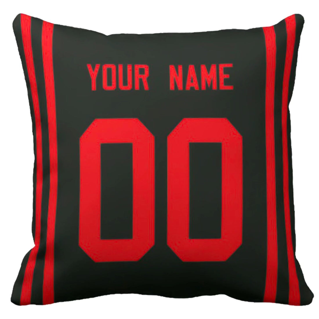 San Francisco personalized football throw pillow set with custom name and number in city-inspired colors