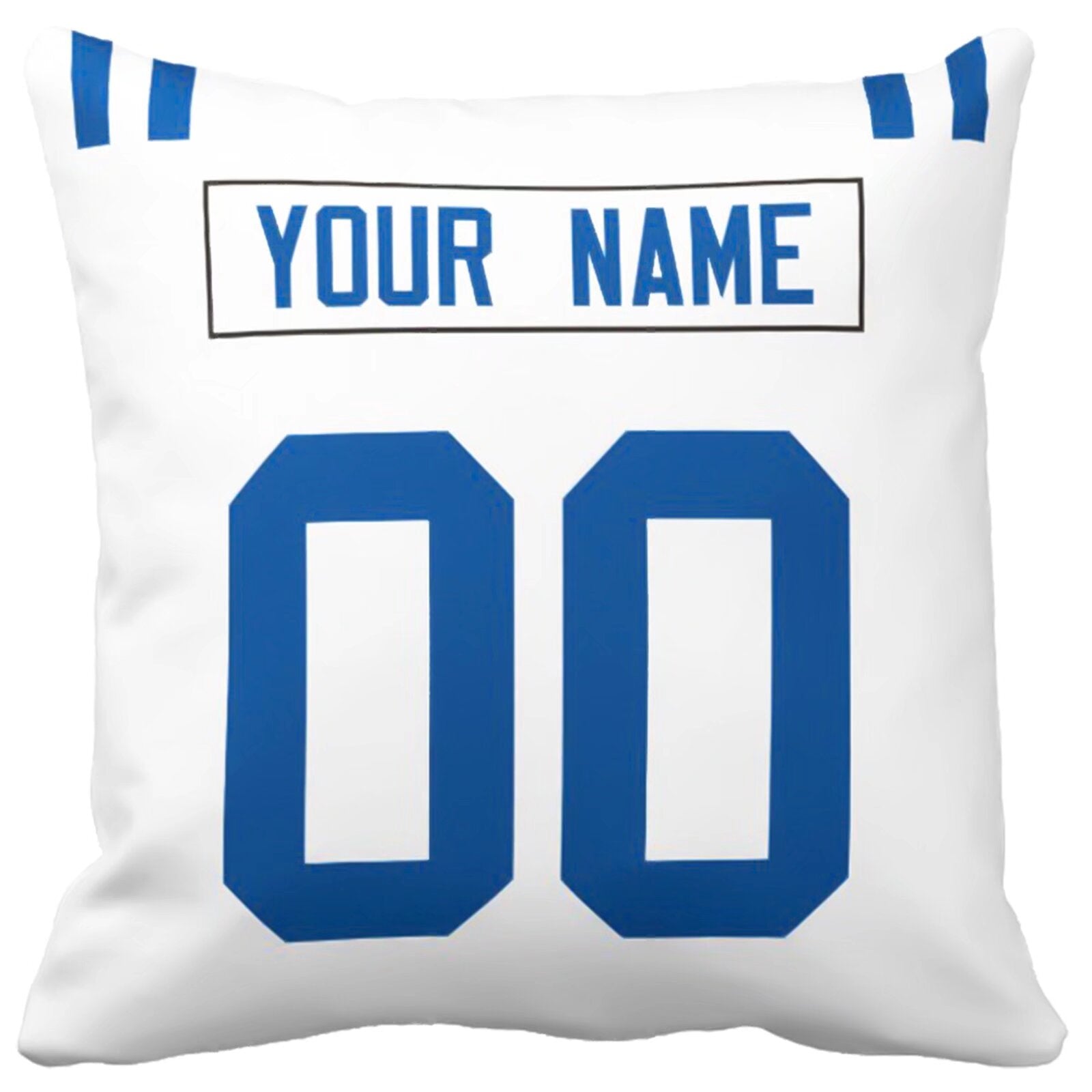 Indianapolis personalized football pillow alternate back view with arched name and number