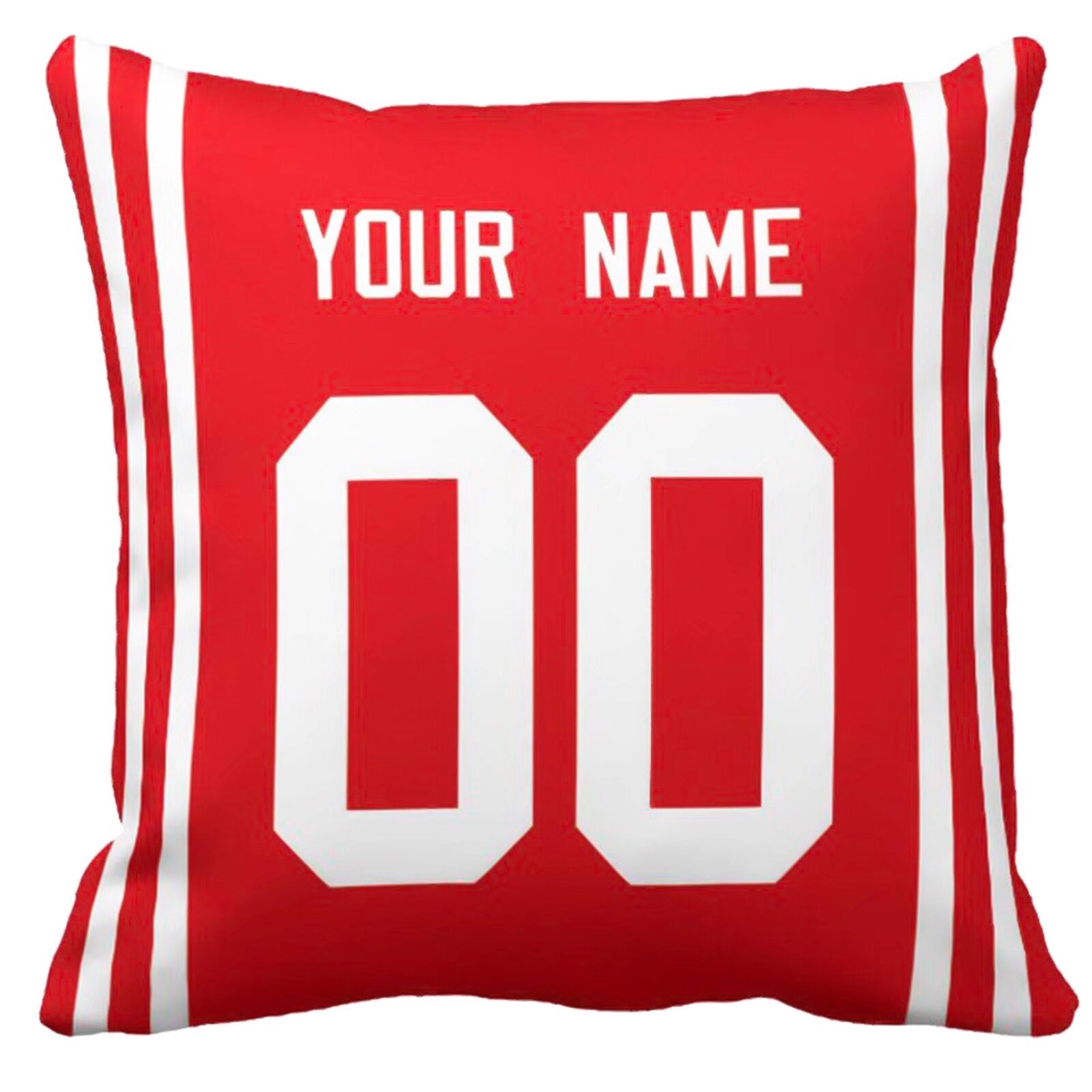 San Francisco personalized football pillow alternate front view with name and number design