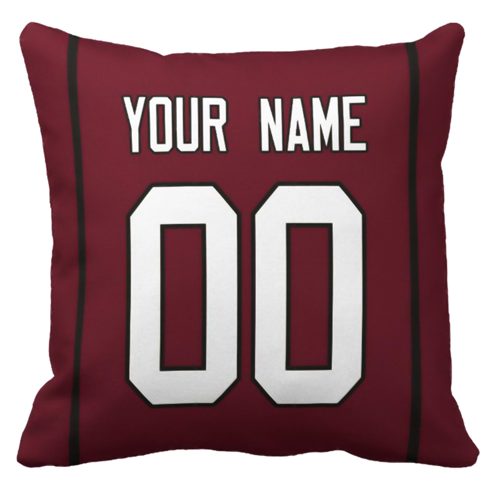 Arizona personalized football pillow alternate front view with name and number design