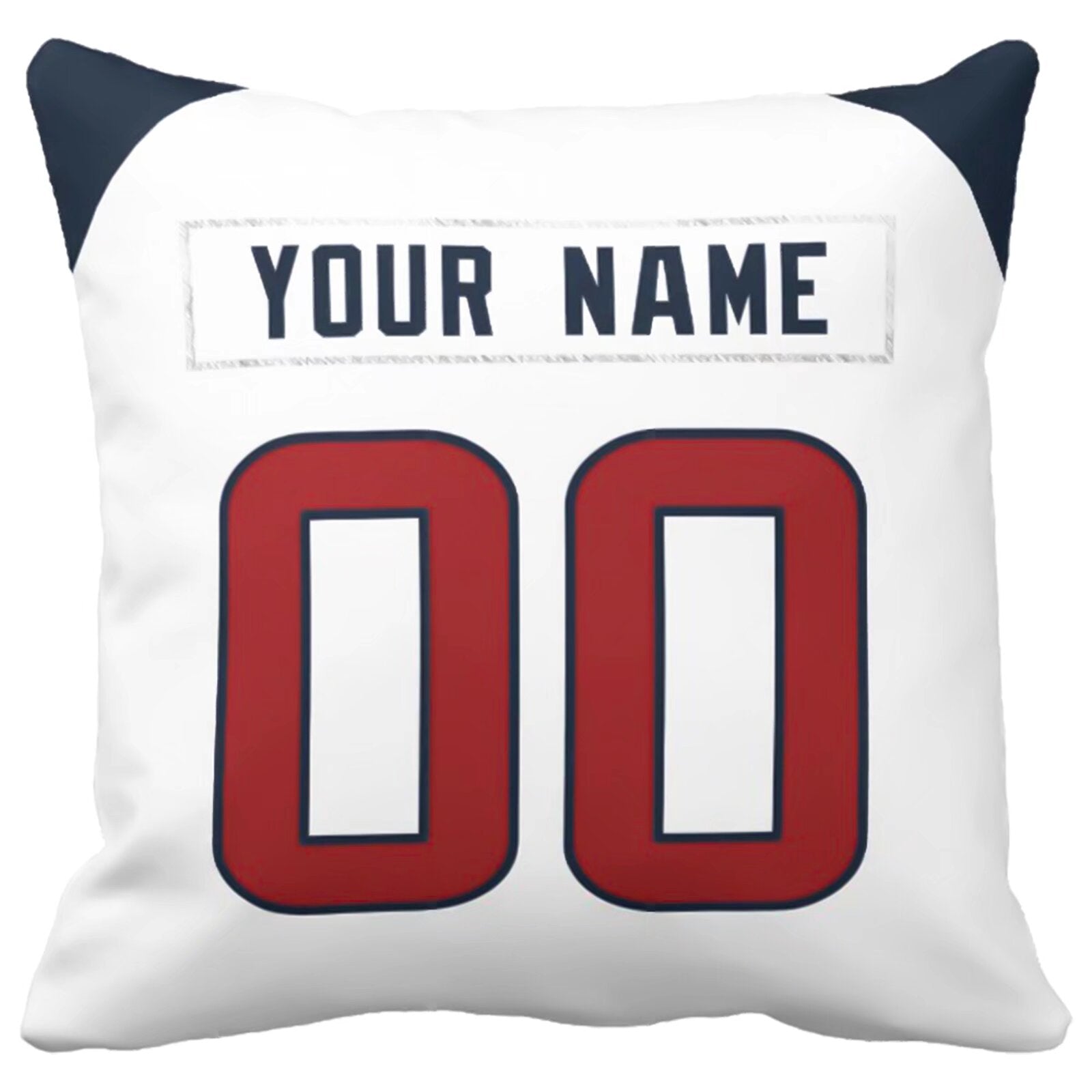 Houston personalized football pillow extra product view showing custom name and number design