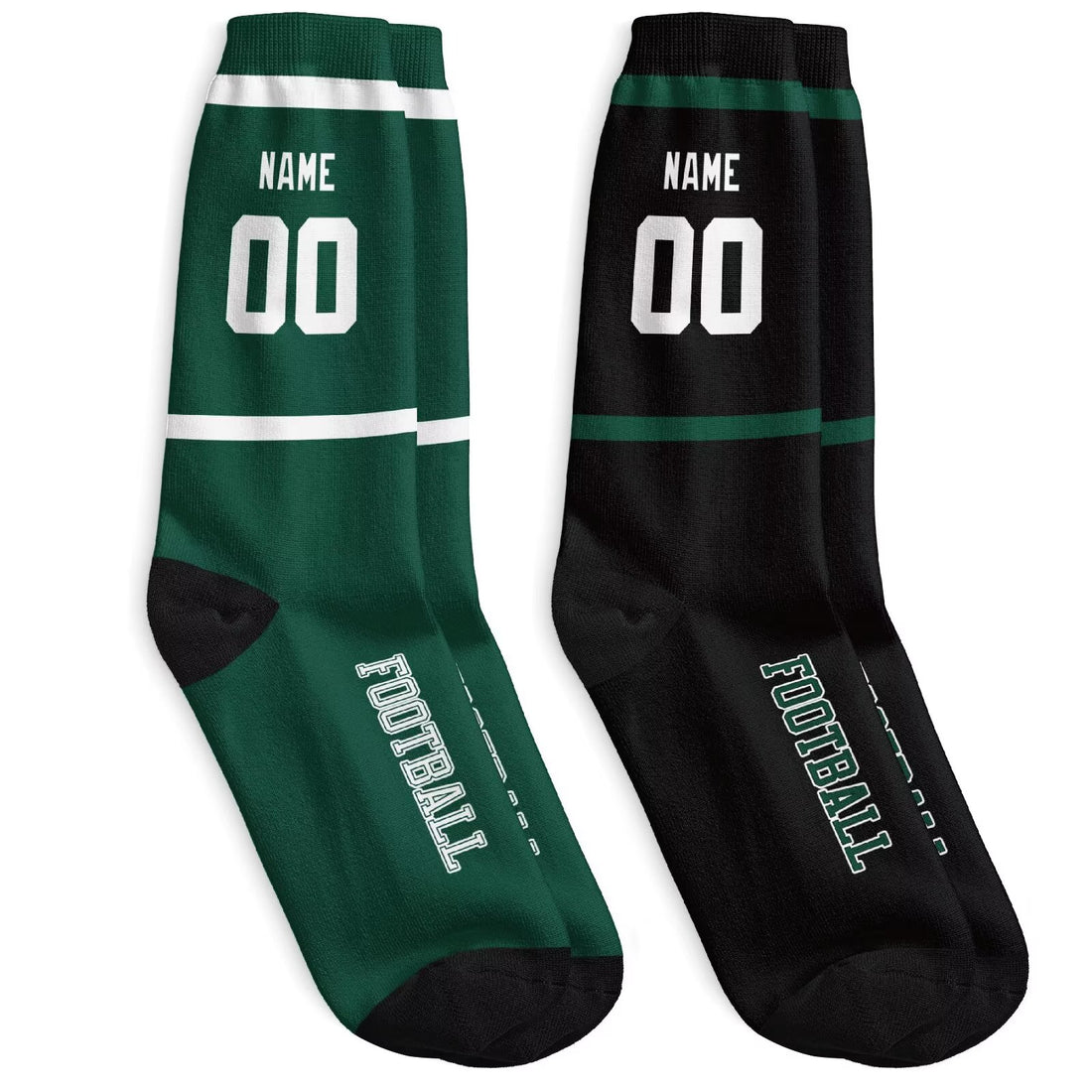 Custom New York J Football Socks - Personalized Athletic Fan Crew Socks - Antking