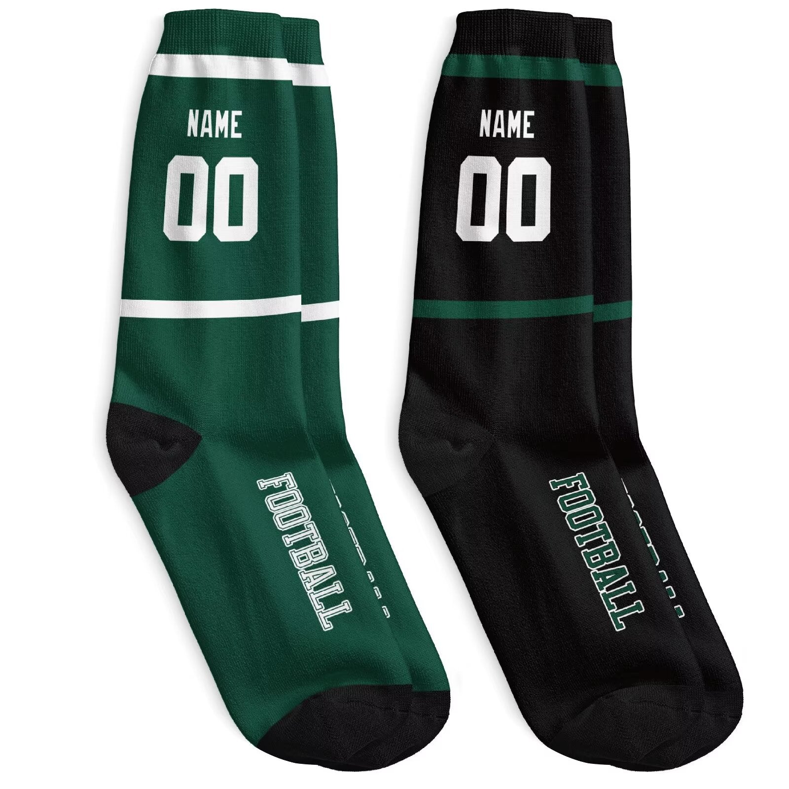 Custom New York J Football Socks - Personalized Athletic Fan Crew Socks - Antking