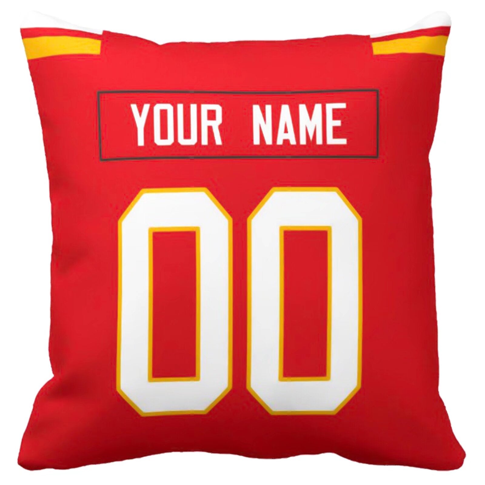 Kansas personalized football pillow alternate back view with arched name and number