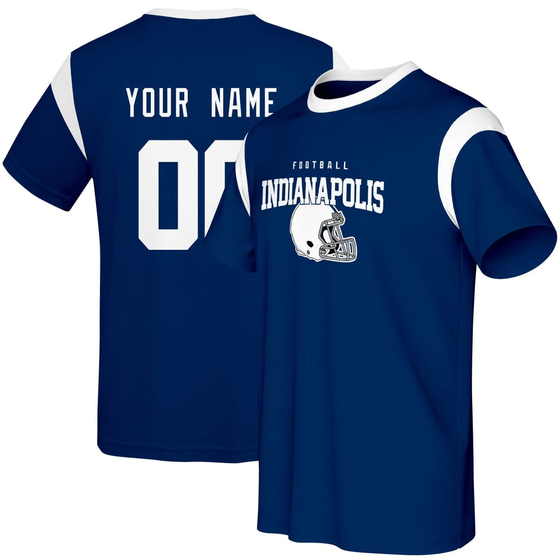 ANTKING Indianapolis T Shirt Crewneck Short Sleeve Custom Name Number for Men Youth Gifts ANTKING
