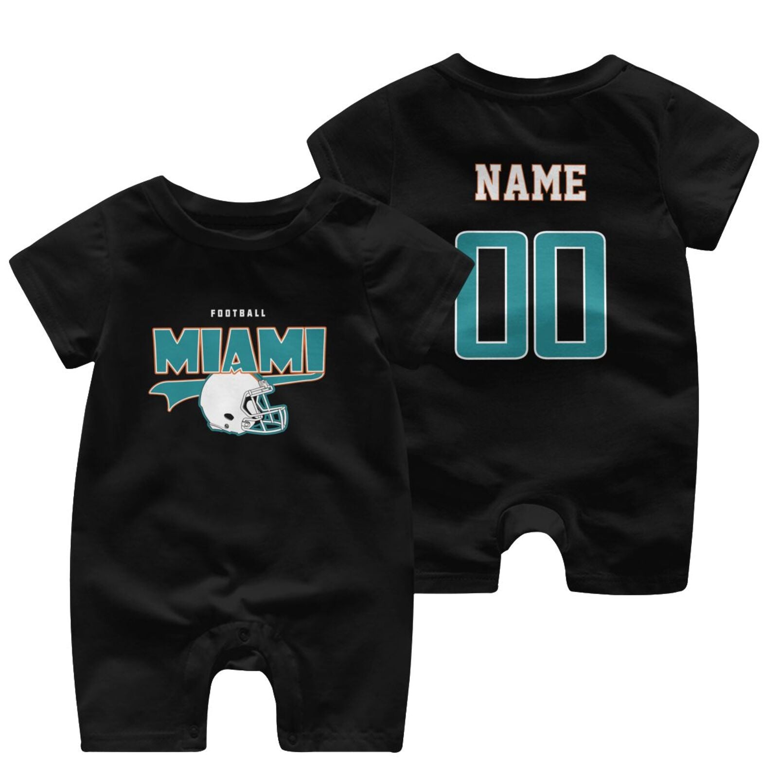 Personalized [Miami] Baby Onesie - Custom Football Fan Infant Bodysuit - Antking
