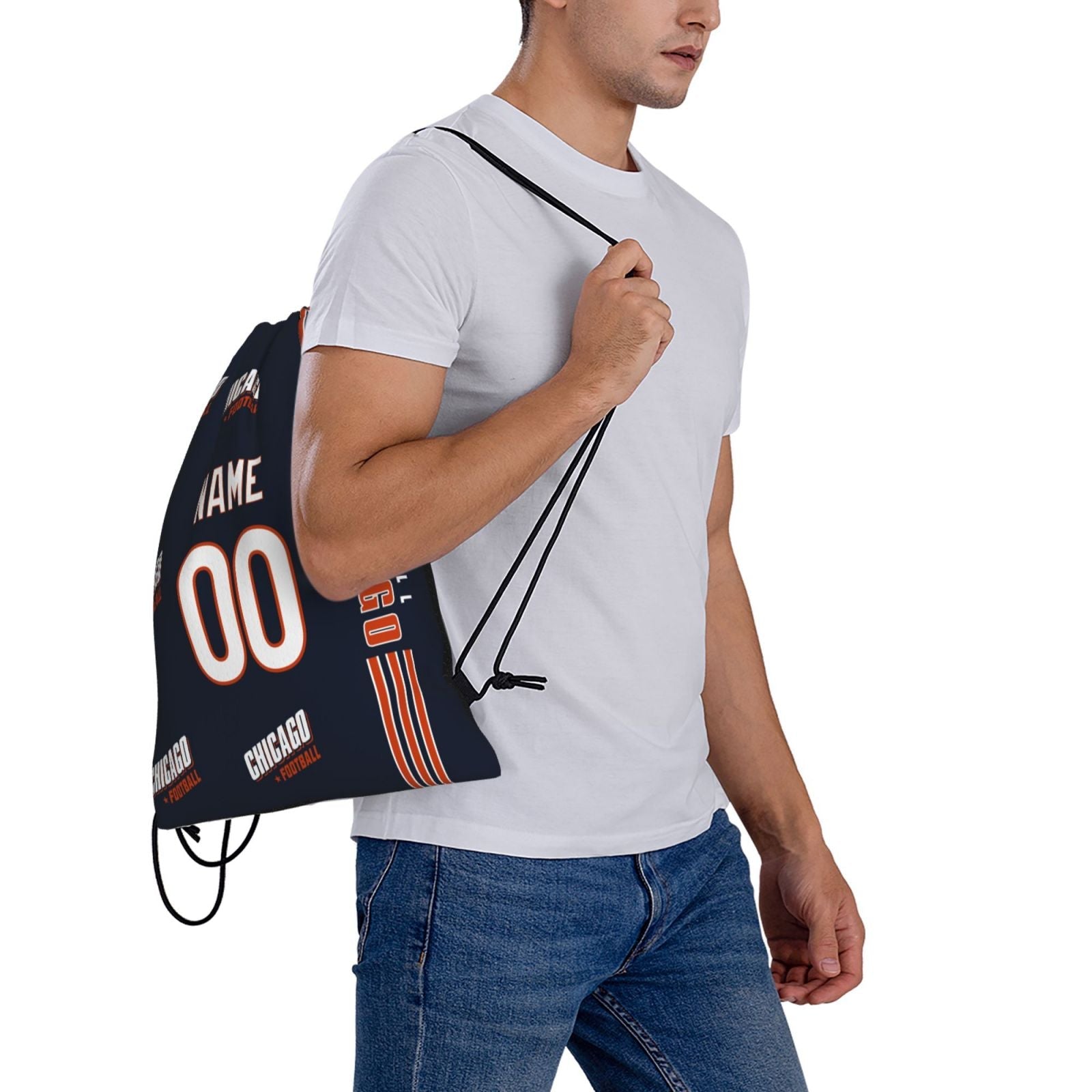ANTKING Chicago Drawstring Bags Custom any Name and Number Backpack for Men Youth Boy Gifts ANTKING