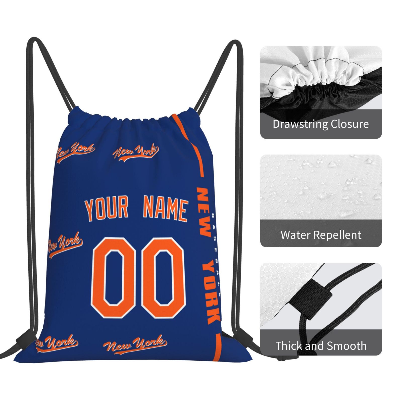 ANTKING New York Drawstring Bags Backpack Custom any Name and Number for Men Women Boy Gifts ANTKING