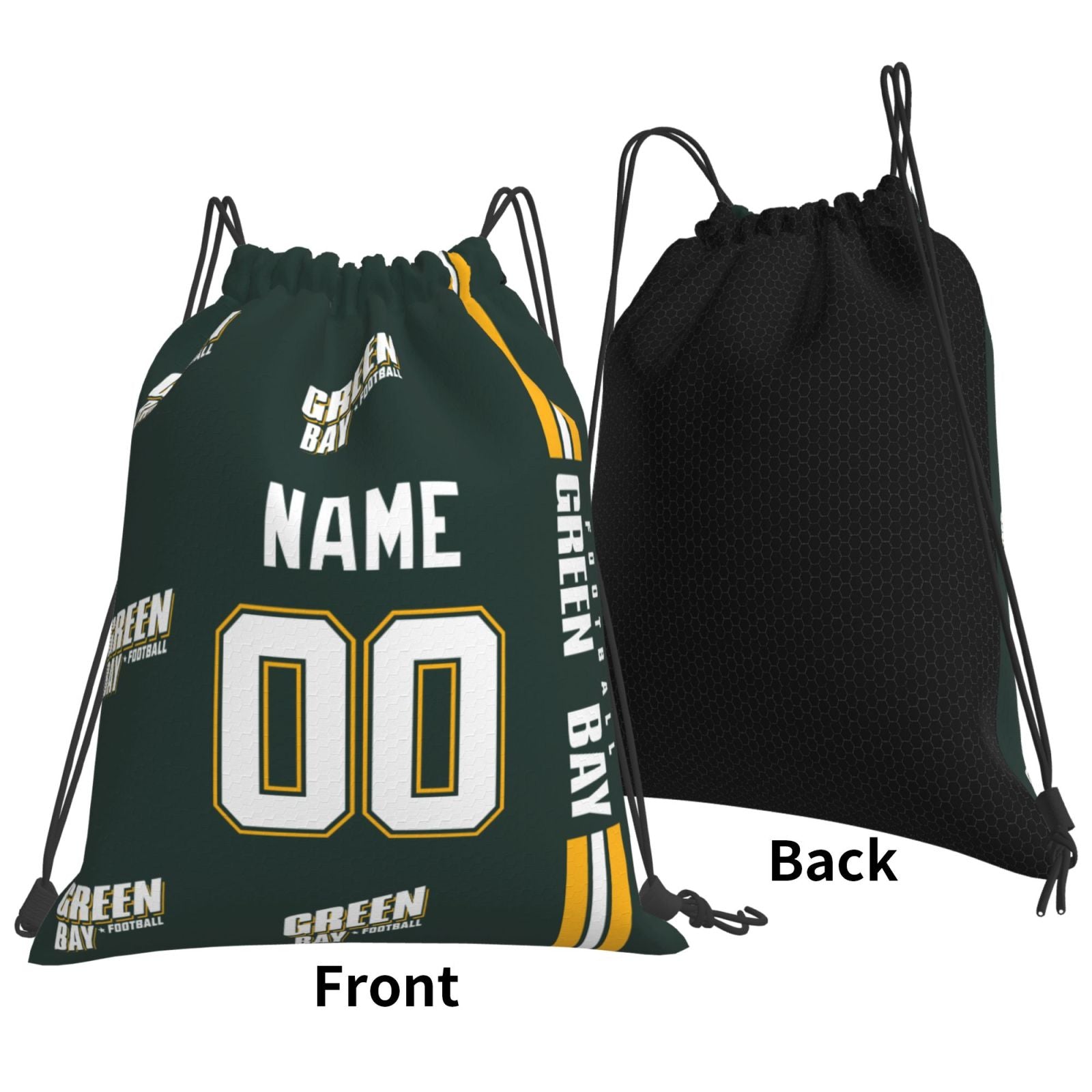 ANTKING Green Bay Drawstring Bags Custom any Name and Number Backpack for Men Youth Boy Gifts ANTKING