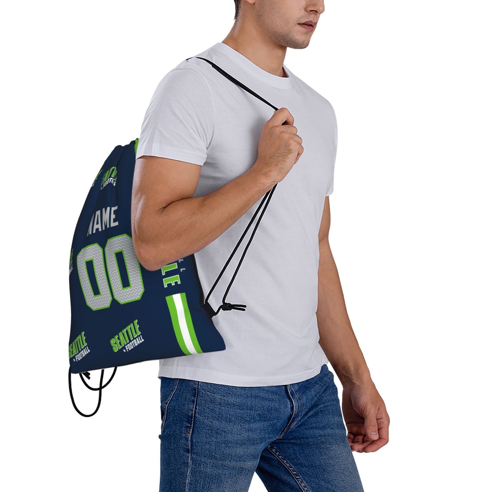 ANTKING Seattle Drawstring Bags Custom any Name and Number Backpack for Men Youth Boy Gifts ANTKING