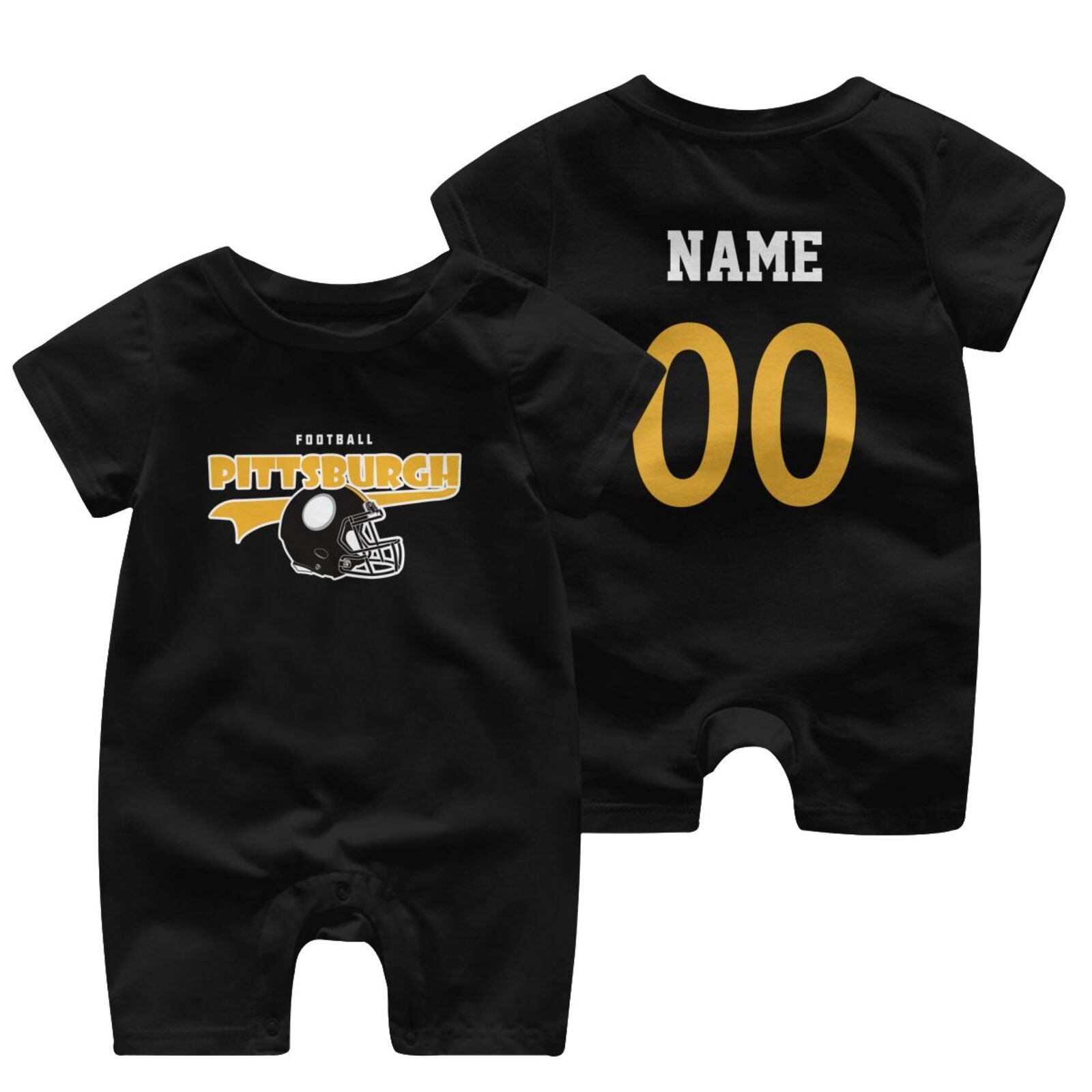 Personalized [Pittsburgh] Baby Onesie - Custom Football Fan Infant Bodysuit - Antking

