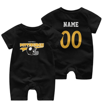 Personalized [Pittsburgh] Baby Onesie - Custom Football Fan Infant Bodysuit - Antking
