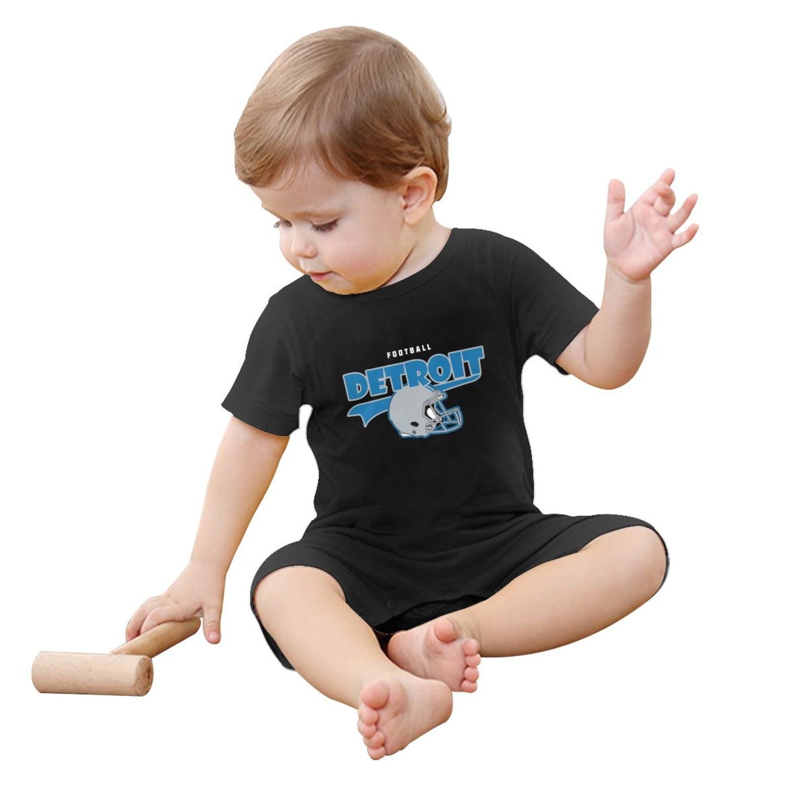 Personalized Detroit Baby Football Bodysuit - Custom Name & Number - Antking ANTKING