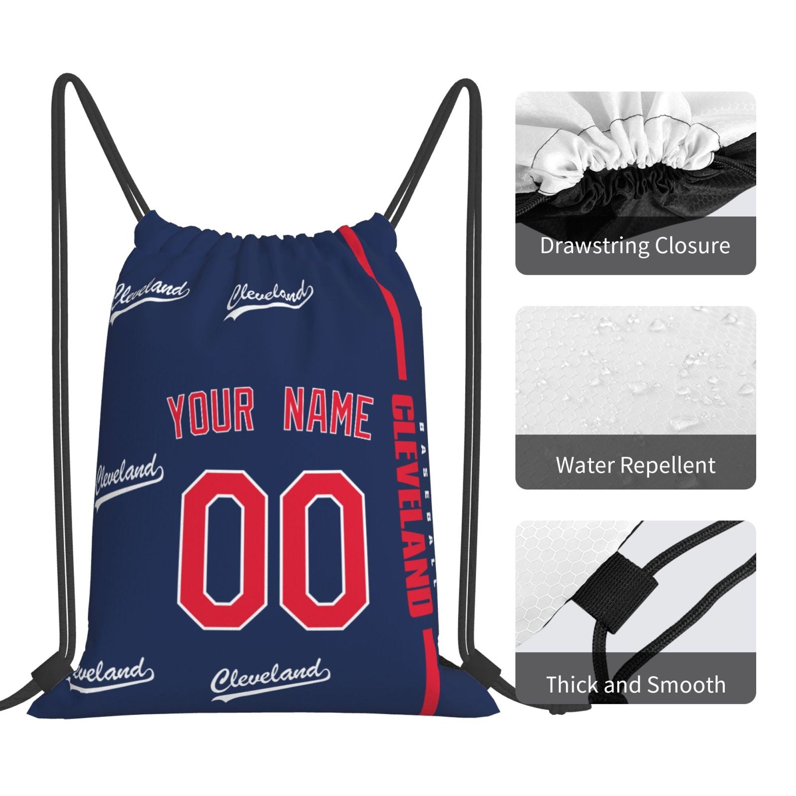 ANTKING Cleveland Drawstring Bags Backpack Custom any Name and Number for Men Women Boy Gifts ANTKING